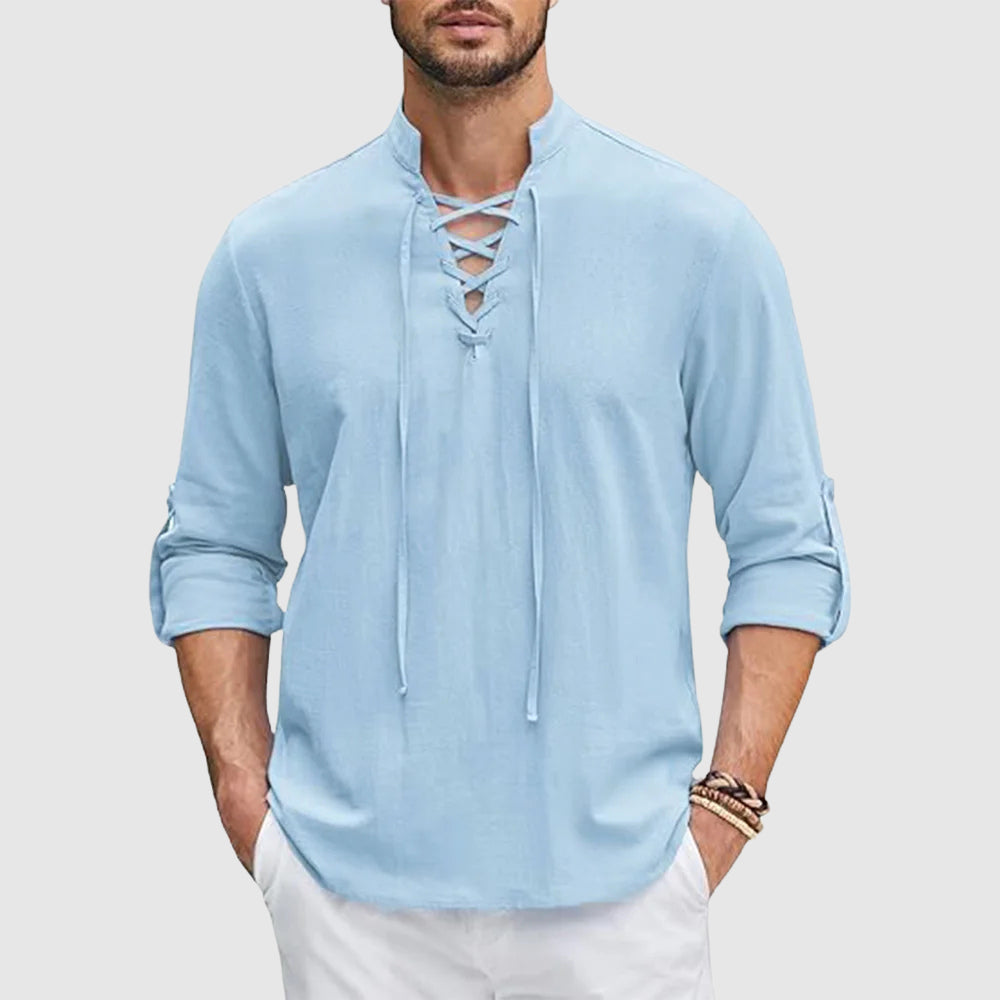 Lorenzo Vitali Valor Linen Shirt Ash & Harbor