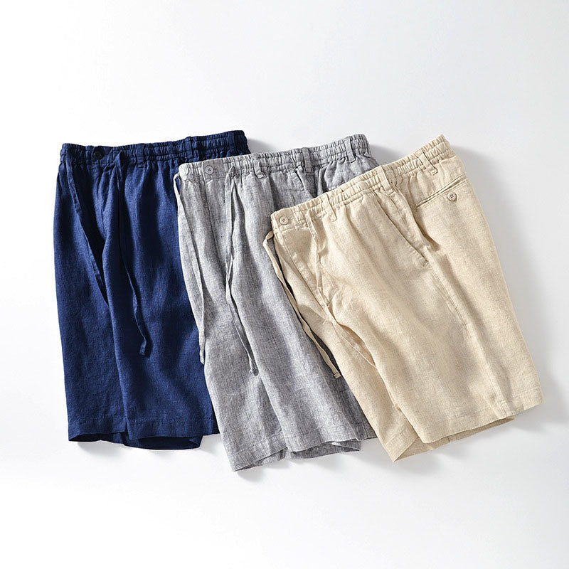 Lorenzo Vitali Lusso Linen Shorts Ash & Harbor