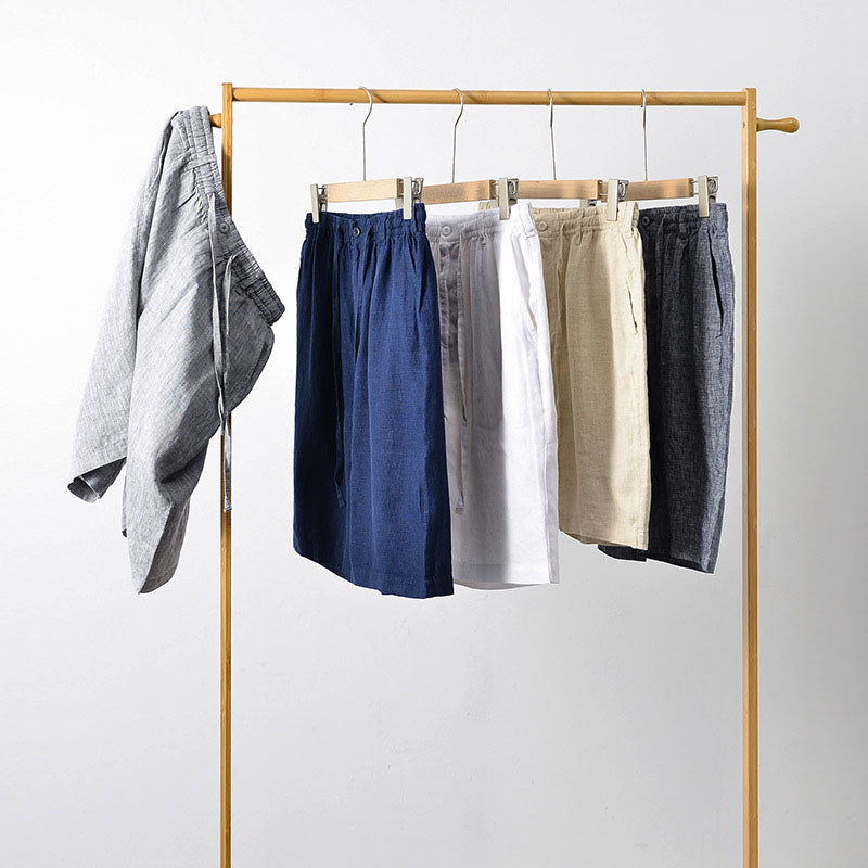 Lorenzo Vitali Lusso Linen Shorts Ash & Harbor