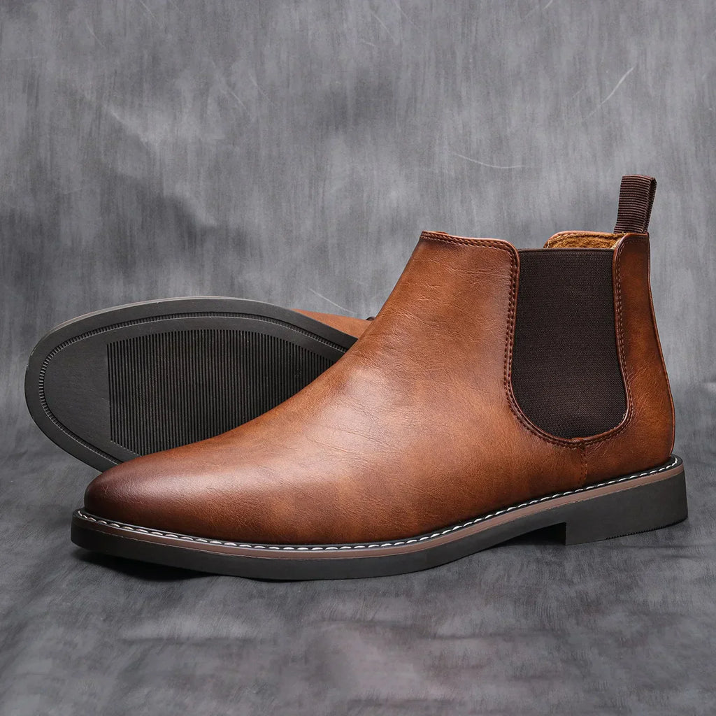 Marco Bianchi Earthtone Classic Chelsea Boots Ash & Harbor