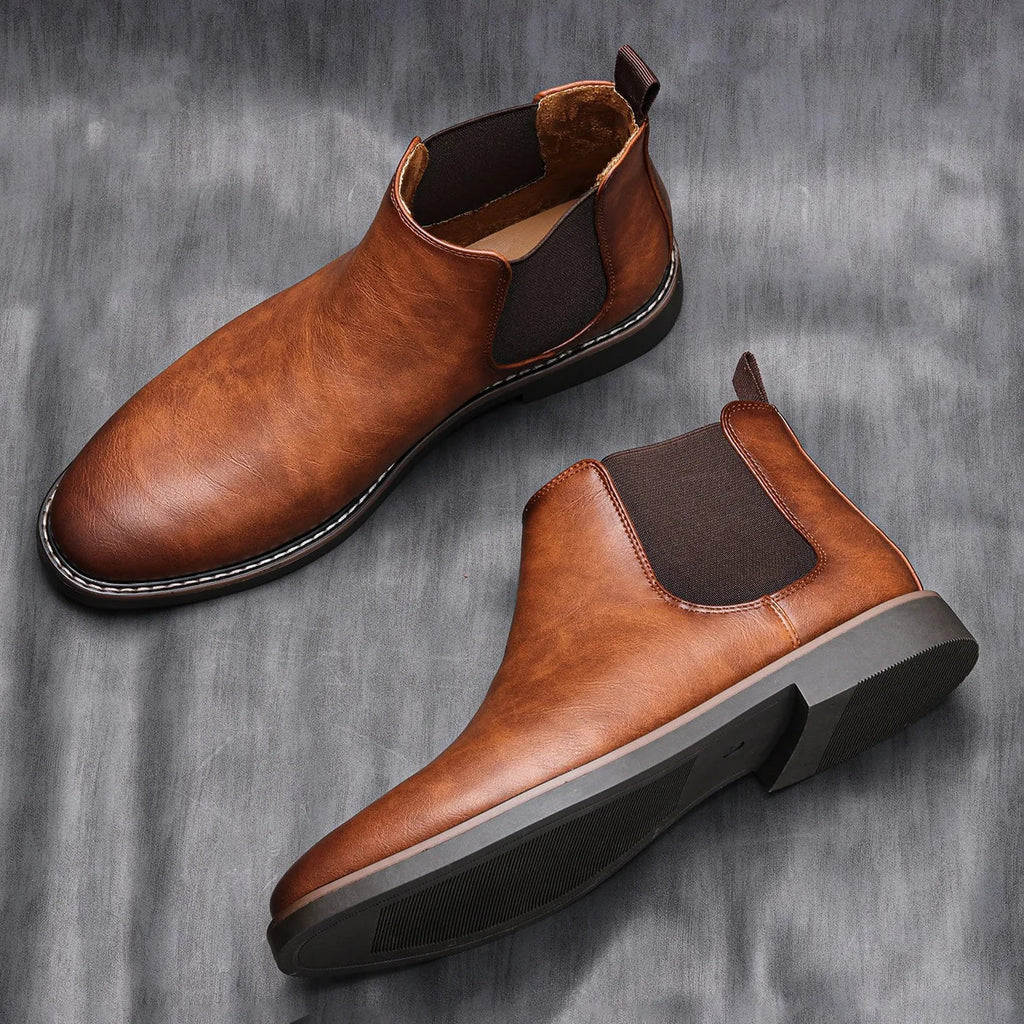 Marco Bianchi Earthtone Classic Chelsea Boots Ash & Harbor