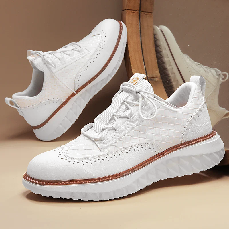 Men’s Casual Leather Oxford-Style Sneakers Ash & Harbor