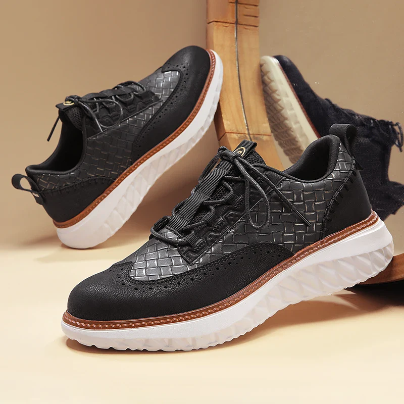 Men’s Casual Leather Oxford-Style Sneakers Ash & Harbor