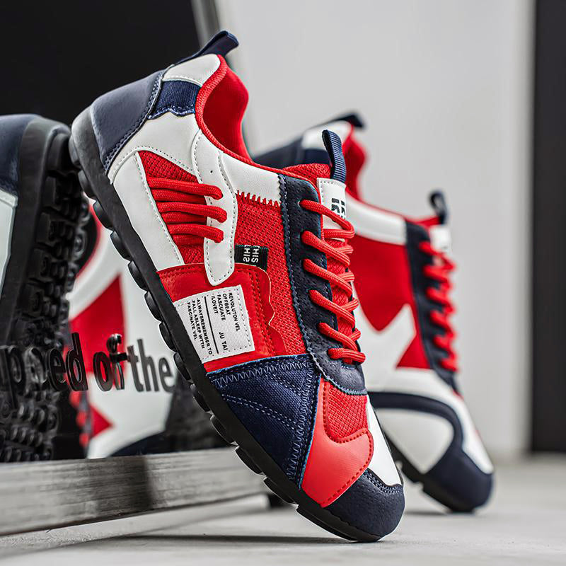 Men’s Multi-Tone Sneakers with Layered Stitch Design Ash & Harbor