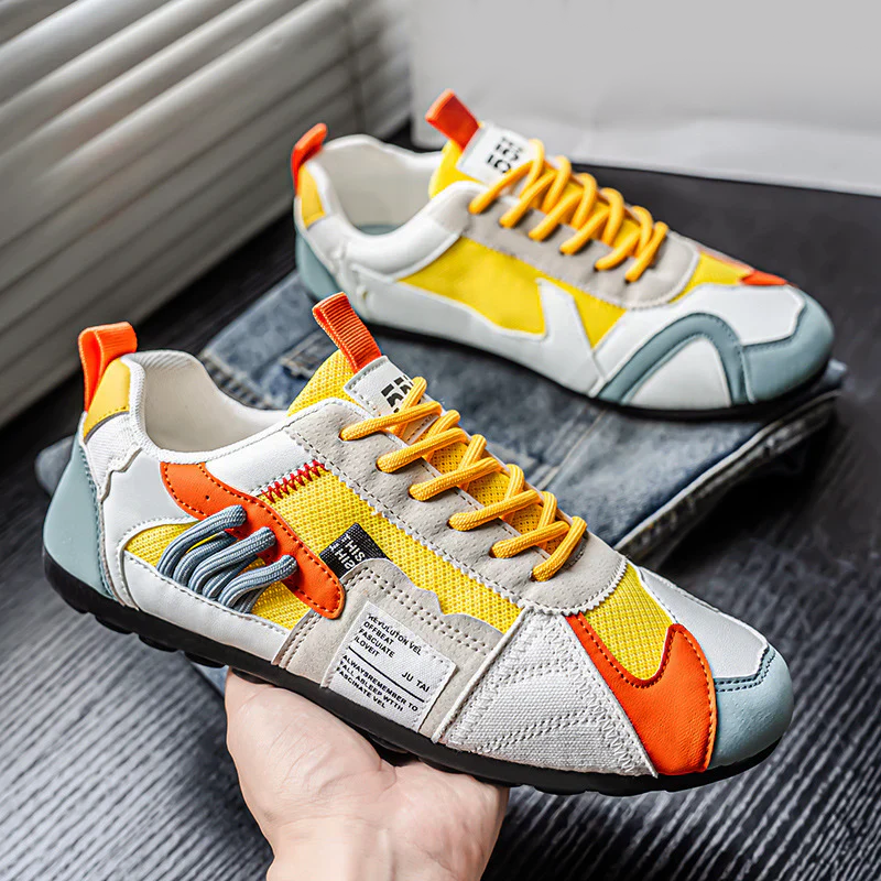 Men’s Multi-Tone Sneakers with Layered Stitch Design Ash & Harbor