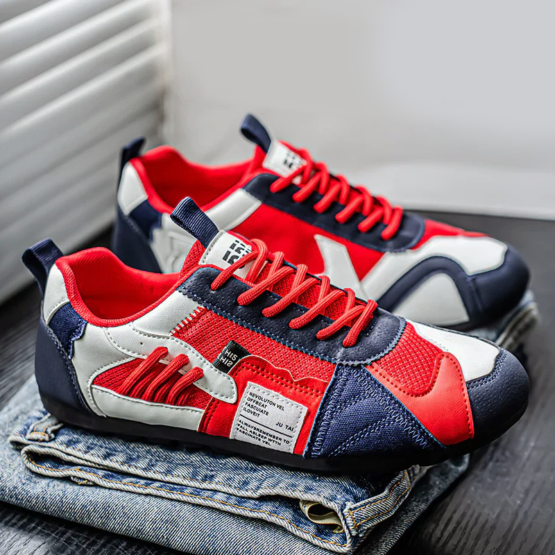 Men’s Multi-Tone Sneakers with Layered Stitch Design Ash & Harbor