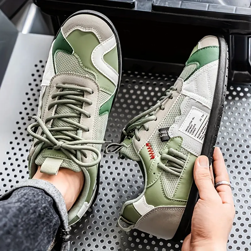 Men’s Multi-Tone Sneakers with Layered Stitch Design Ash & Harbor