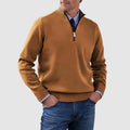 Men’s Quarter-Zip Sweater with Ribbed Collar Ash & Harbor