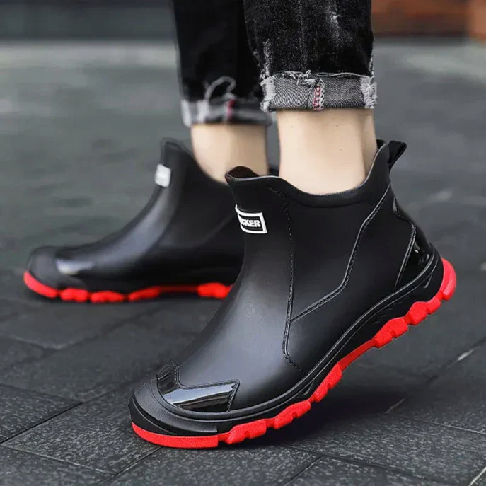 Men’s Waterproof Rain Boots with Grip Sole Ash & Harbor