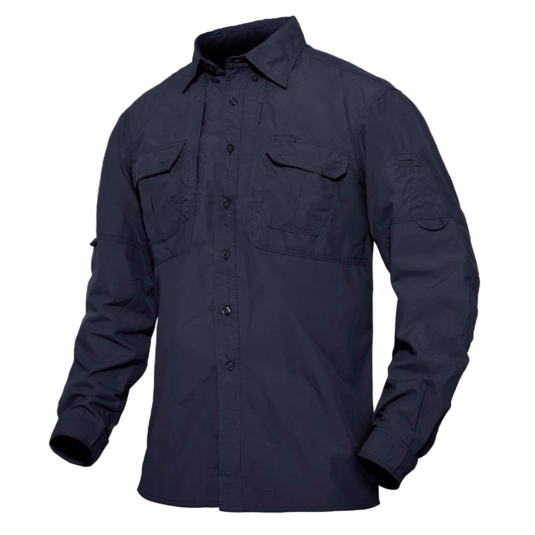 Men's Breathable Quick Dry Long Sleeve Shirts-Men's tops-Calvin Hart-Navy-S-Calvin Hart