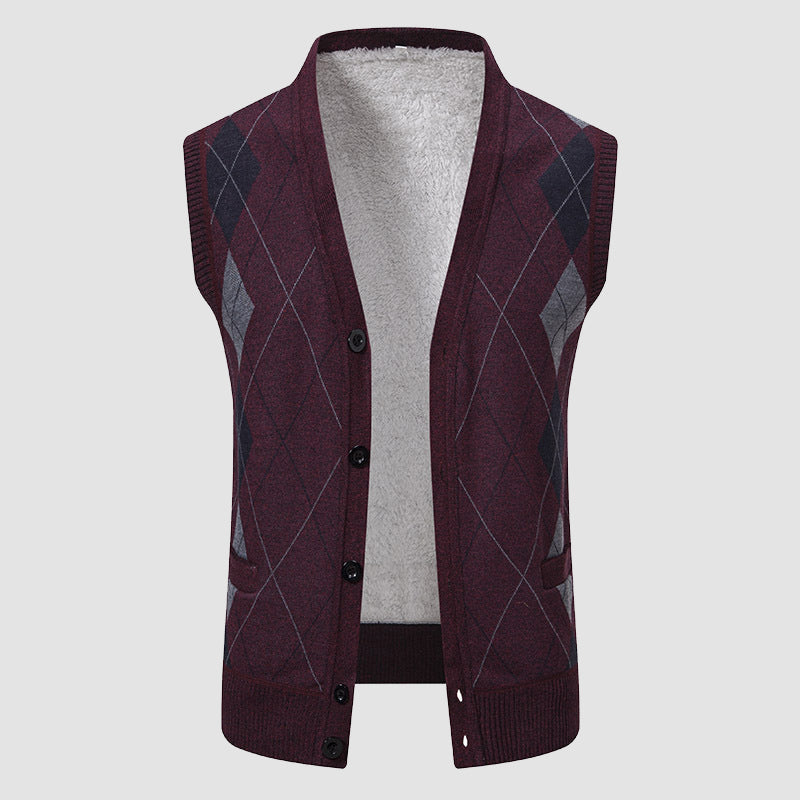 Roberto Russo Diamond Knitted Vest Ash & Harbor
