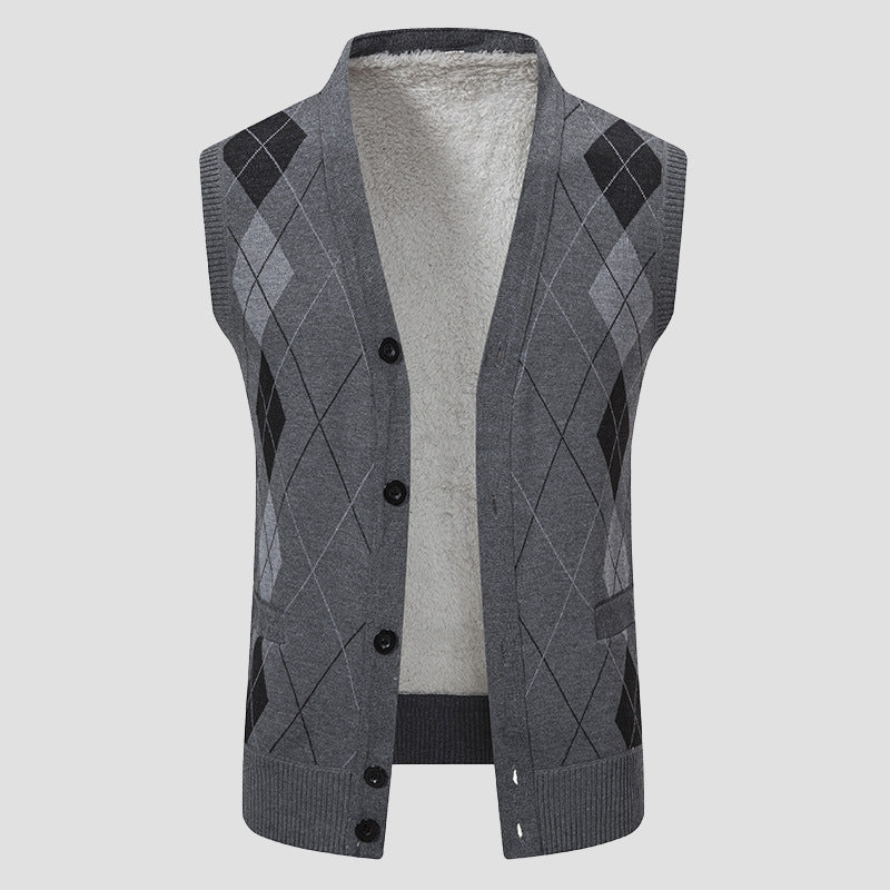 Roberto Russo Diamond Knitted Vest Ash & Harbor