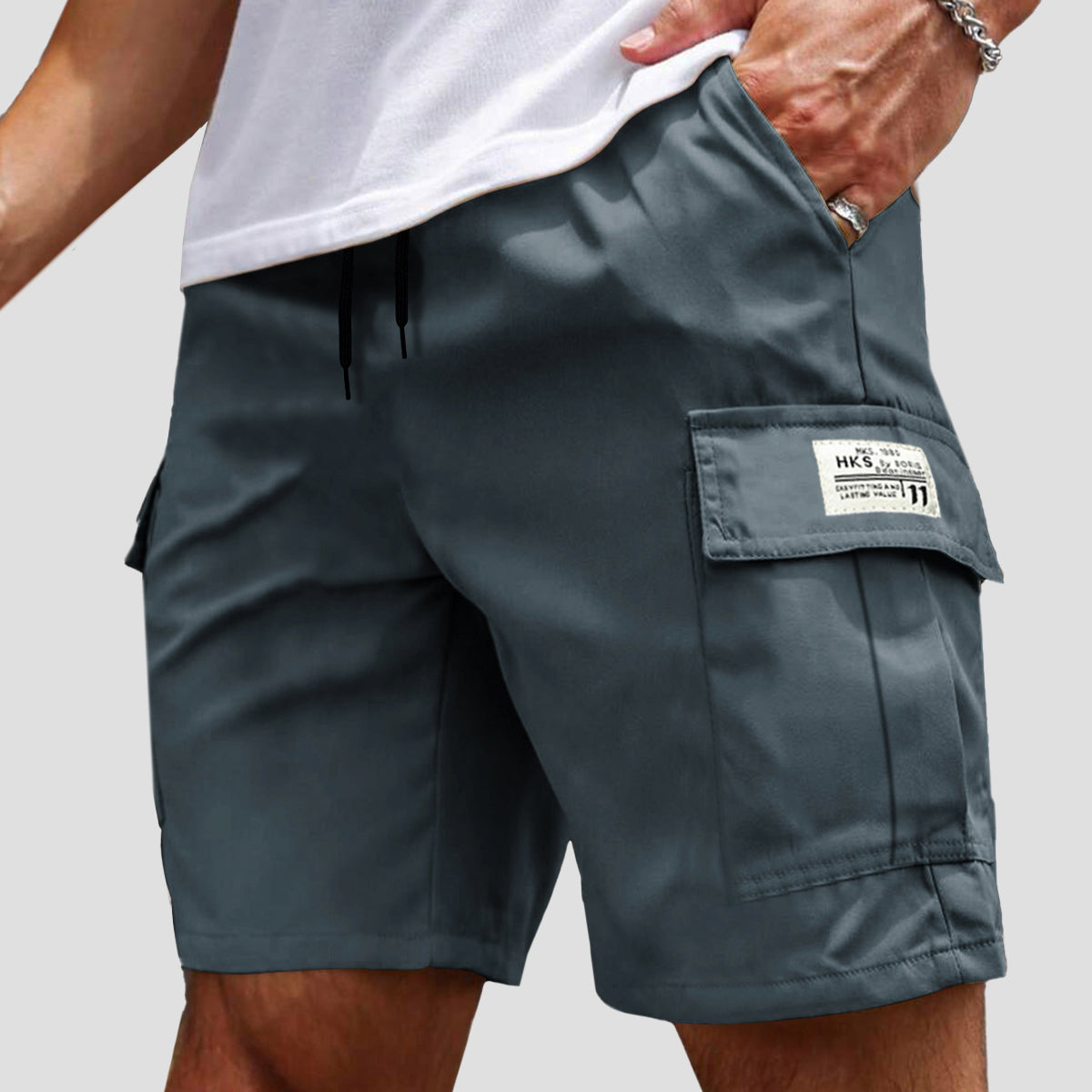 Roberto Russo Drawstring Cargo Shorts Ash & Harbor