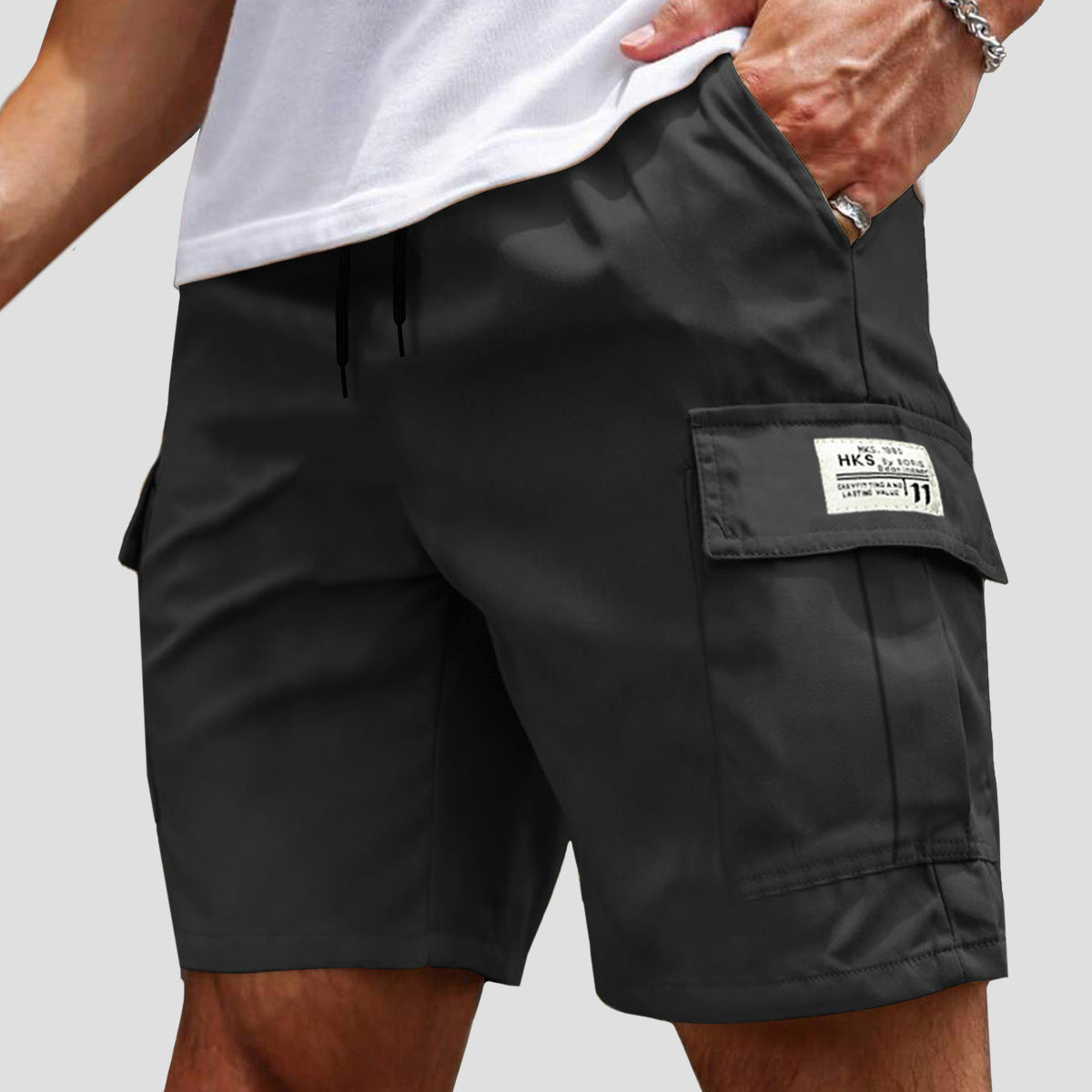 Roberto Russo Drawstring Cargo Shorts Ash & Harbor