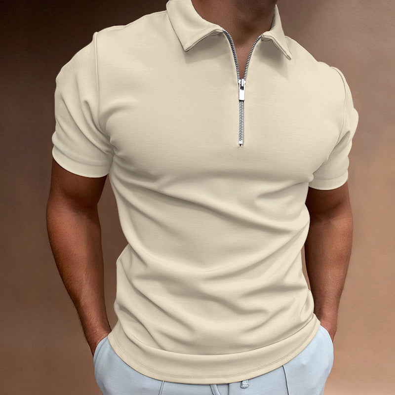 Roberto Russo Half-Zip Short Sleeve Polo Ash & Harbor