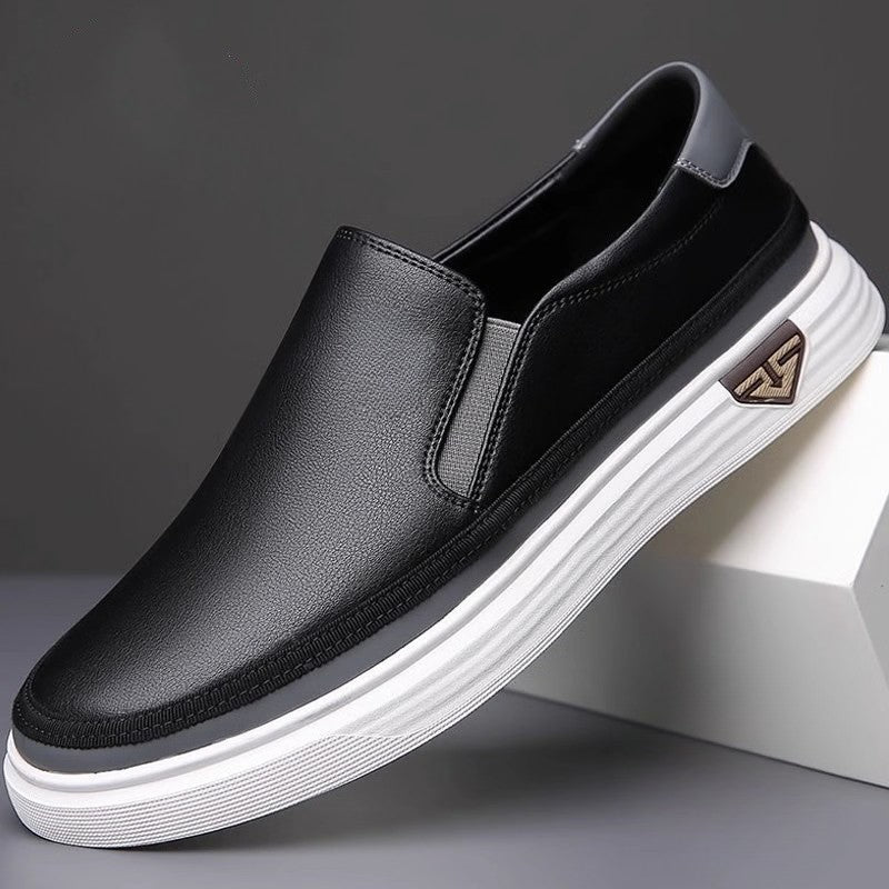 Roberto Russo Leather Low-Top Slip-On Shoes Ash & Harbor