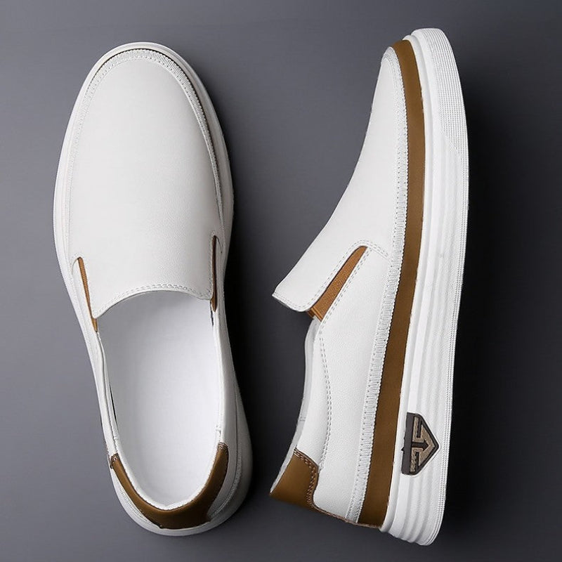 Roberto Russo Leather Low-Top Slip-On Shoes Ash & Harbor