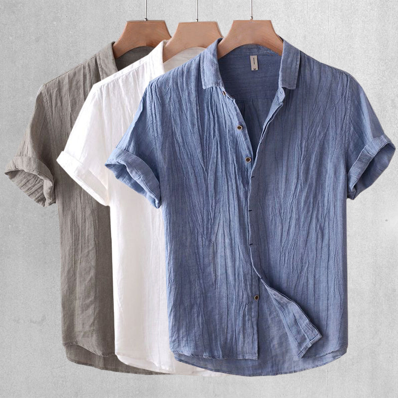 Theodore Willow Bologna Linen Shirt Ash & Harbor