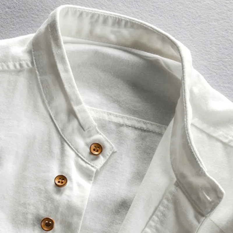 Theodore Willow Osaka Linen Shirt Ash & Harbor
