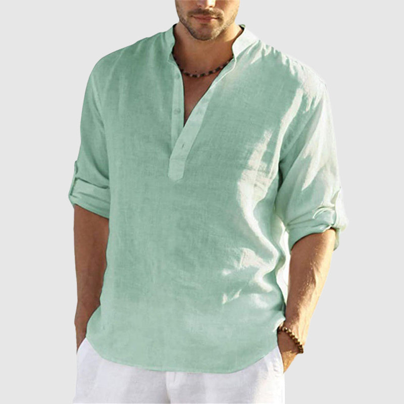 Theodore Willow Perugia Linen Shirt Ash & Harbor
