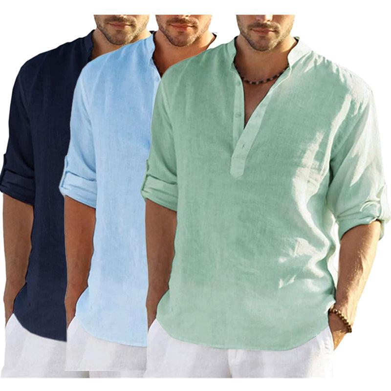 Theodore Willow Perugia Linen Shirt Ash & Harbor