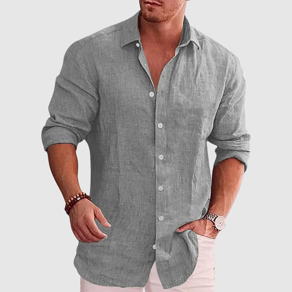 Theodore Willow Rustic Linen Shirt Ash & Harbor