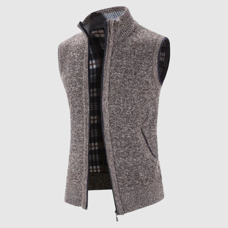 Theodore Willow Zipper Knit Vest Ash & Harbor