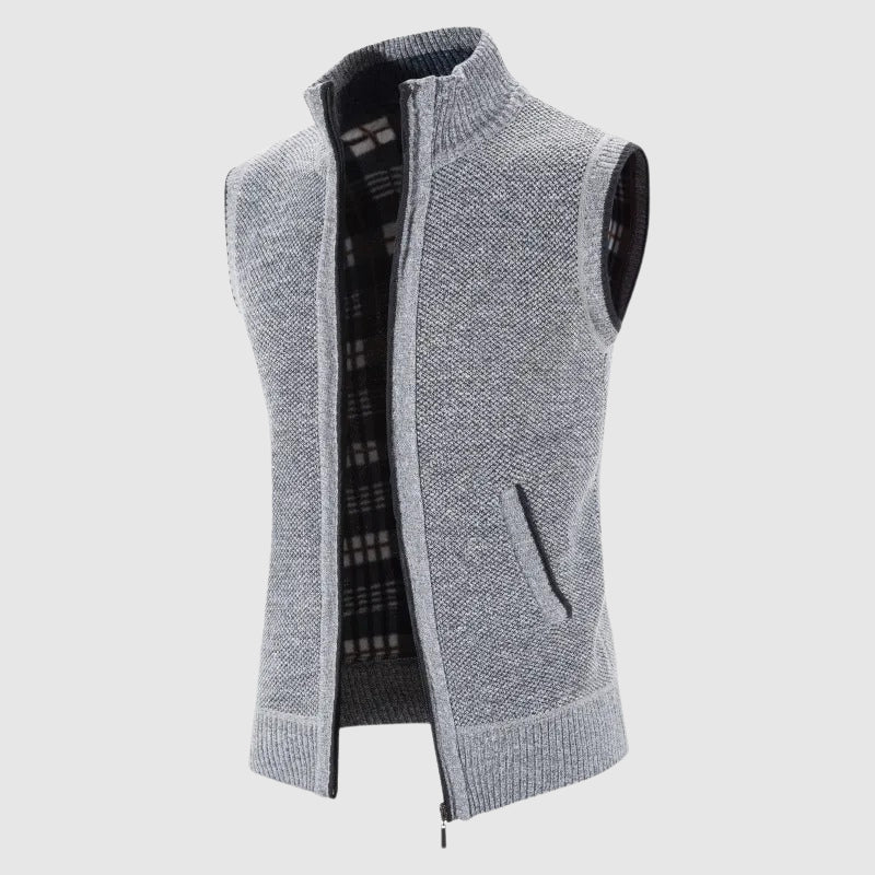 Theodore Willow Zipper Knit Vest Ash & Harbor