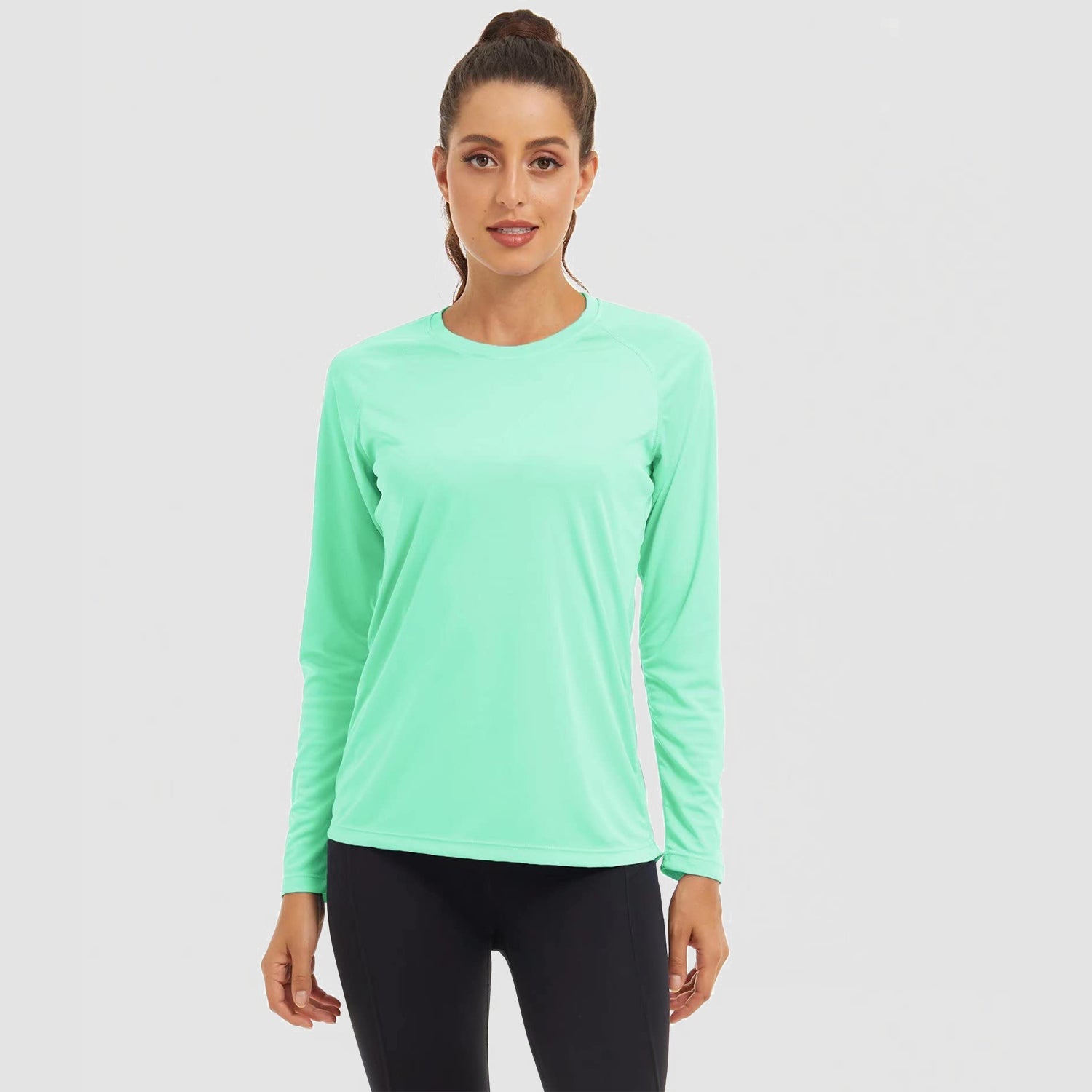 Women's UPF 50+ Long Sleeve Sun Protection Shirt for Outdoors-Women's Tops-Calvin Hart-Mint-XS-Calvin Hart