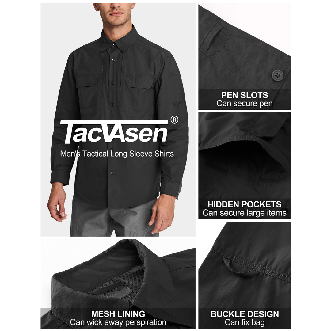Men's Breathable Quick Dry Long Sleeve Shirts-Men's tops-Calvin Hart-Black-S-Calvin Hart