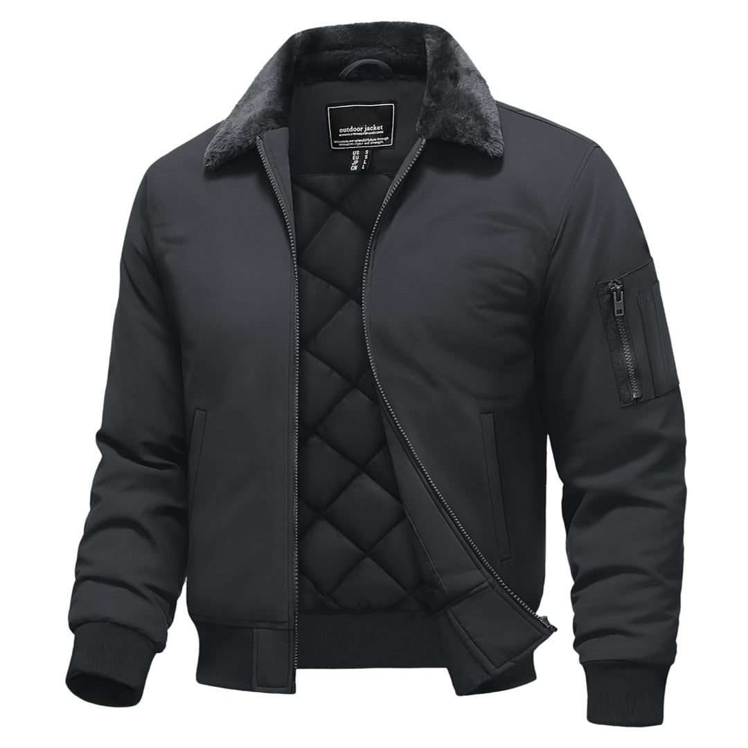 Casual Fleece Waterproof Bomber Jacket with Fur