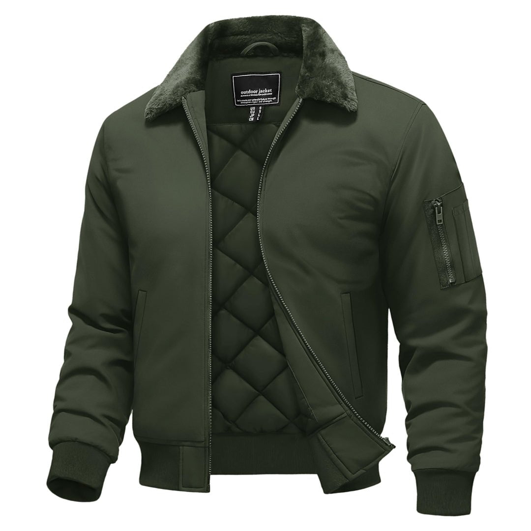 Casual Fleece Waterproof Bomber Jacket with Fur