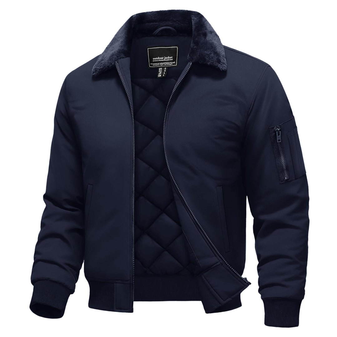 Casual Fleece Waterproof Bomber Jacket with Fur