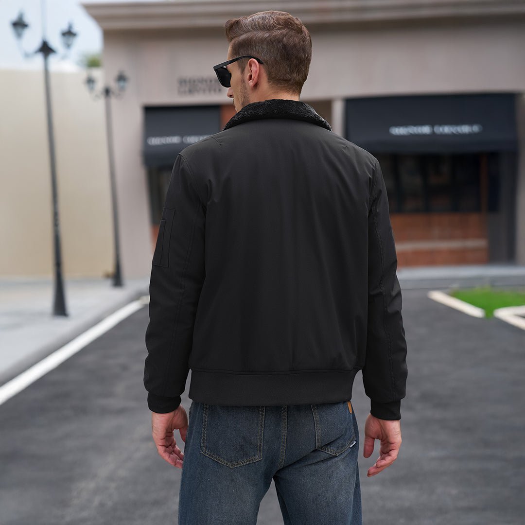 Casual Fleece Waterproof Bomber Jacket with Fur
