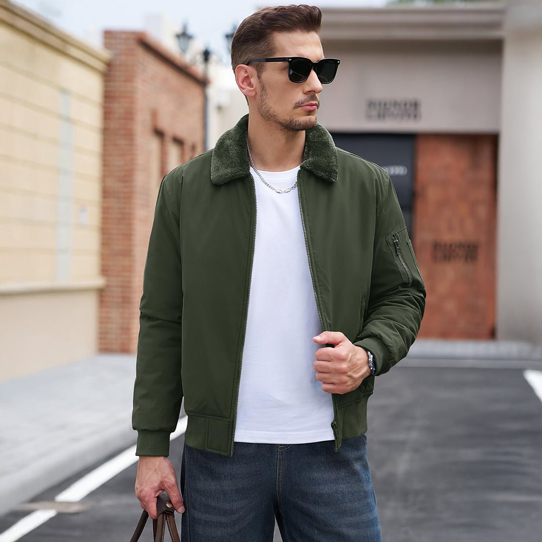 Casual Fleece Waterproof Bomber Jacket with Fur