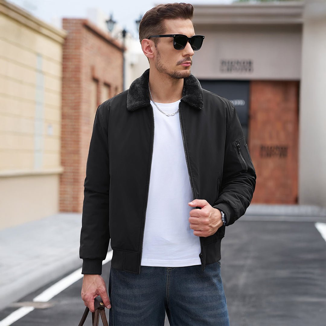 Casual Fleece Waterproof Bomber Jacket with Fur