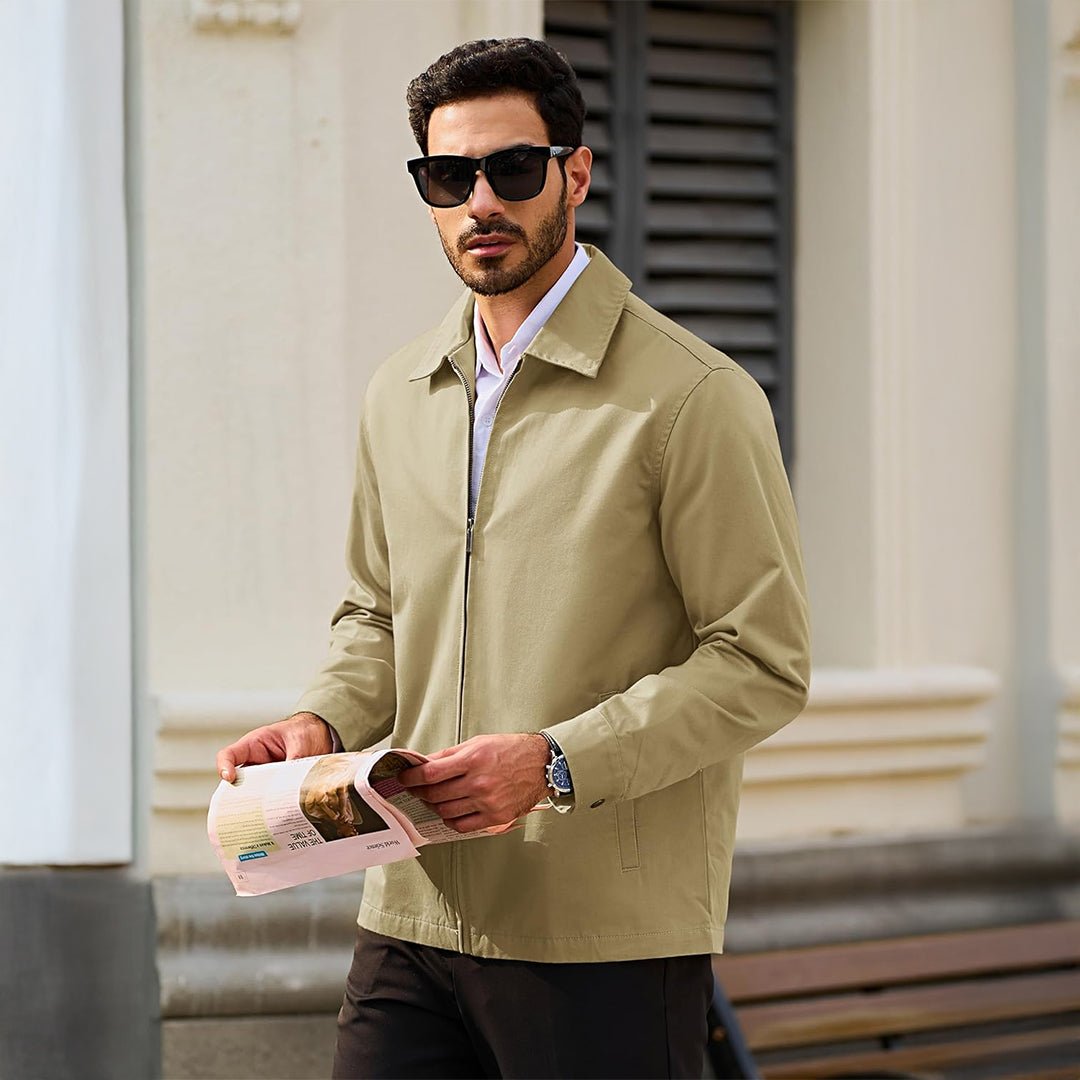 Cotton Windbreaker Full Zip Lightweight Jacket