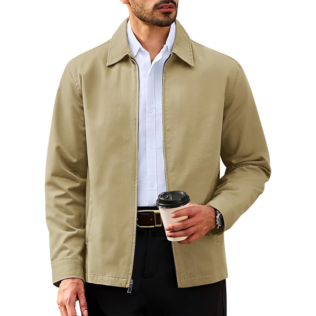 Cotton Windbreaker Full Zip Lightweight Jacket