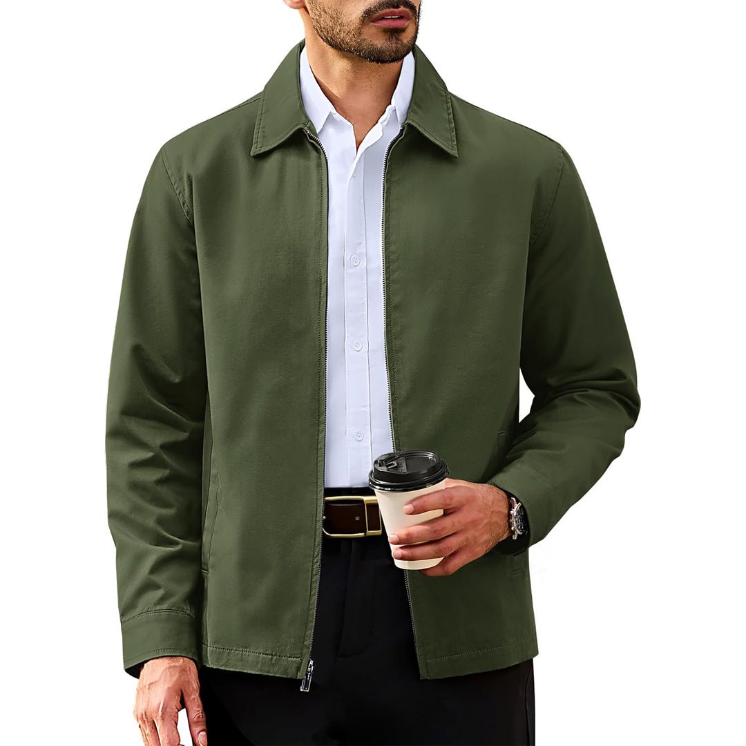 Cotton Windbreaker Full Zip Lightweight Jacket