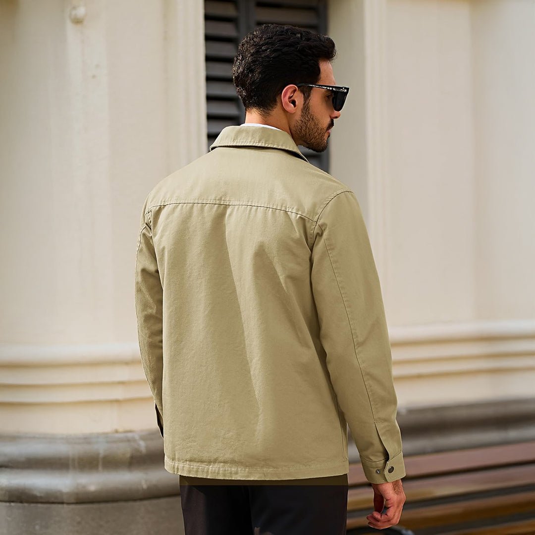 Cotton Windbreaker Full Zip Lightweight Jacket