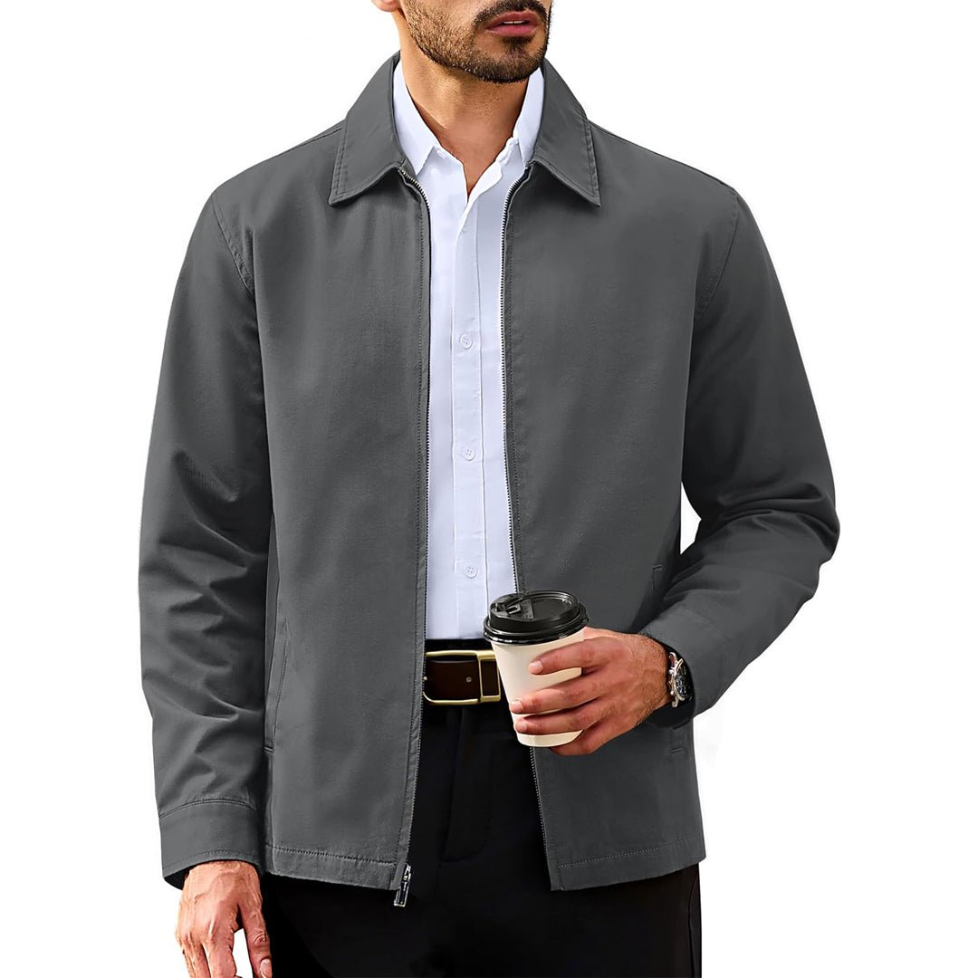 Cotton Windbreaker Full Zip Lightweight Jacket