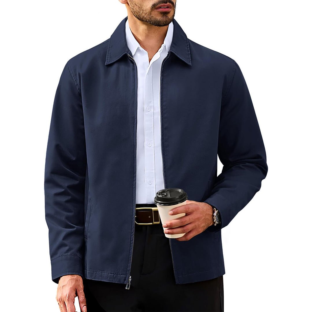 Cotton Windbreaker Full Zip Lightweight Jacket