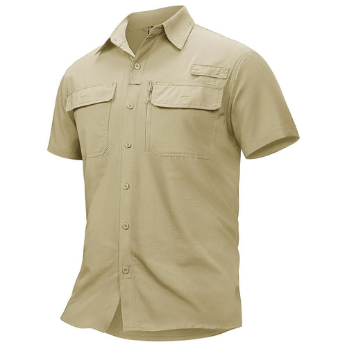 Fishing Shirt UPF 50+ Lightweight Outdoor Shirt-Men's tops-Calvin Hart-Light Khaki-S-Calvin Hart