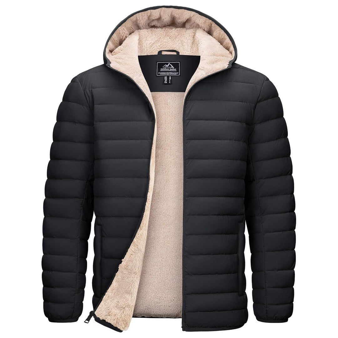Men's Insulated Puffer Jacket Hooded Warm Winter Coat