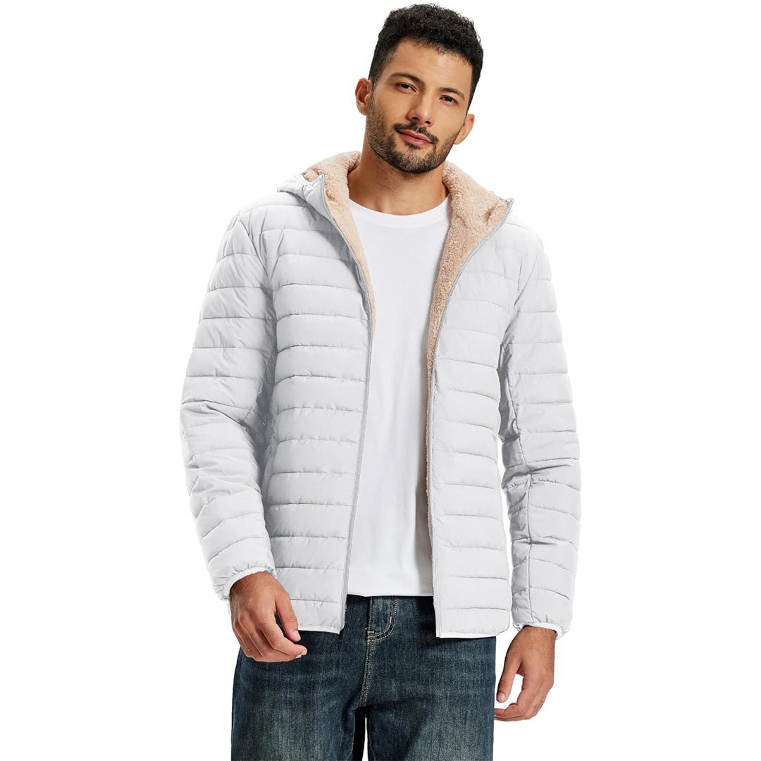 Men's Insulated Puffer Jacket Hooded Warm Winter Coat