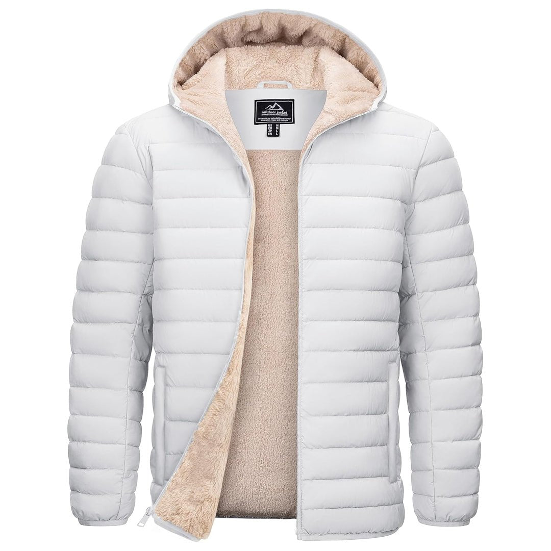 Men's Insulated Puffer Jacket Hooded Warm Winter Coat