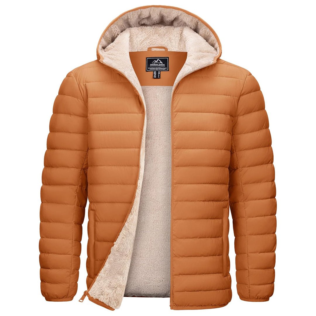 Men's Insulated Puffer Jacket Hooded Warm Winter Coat