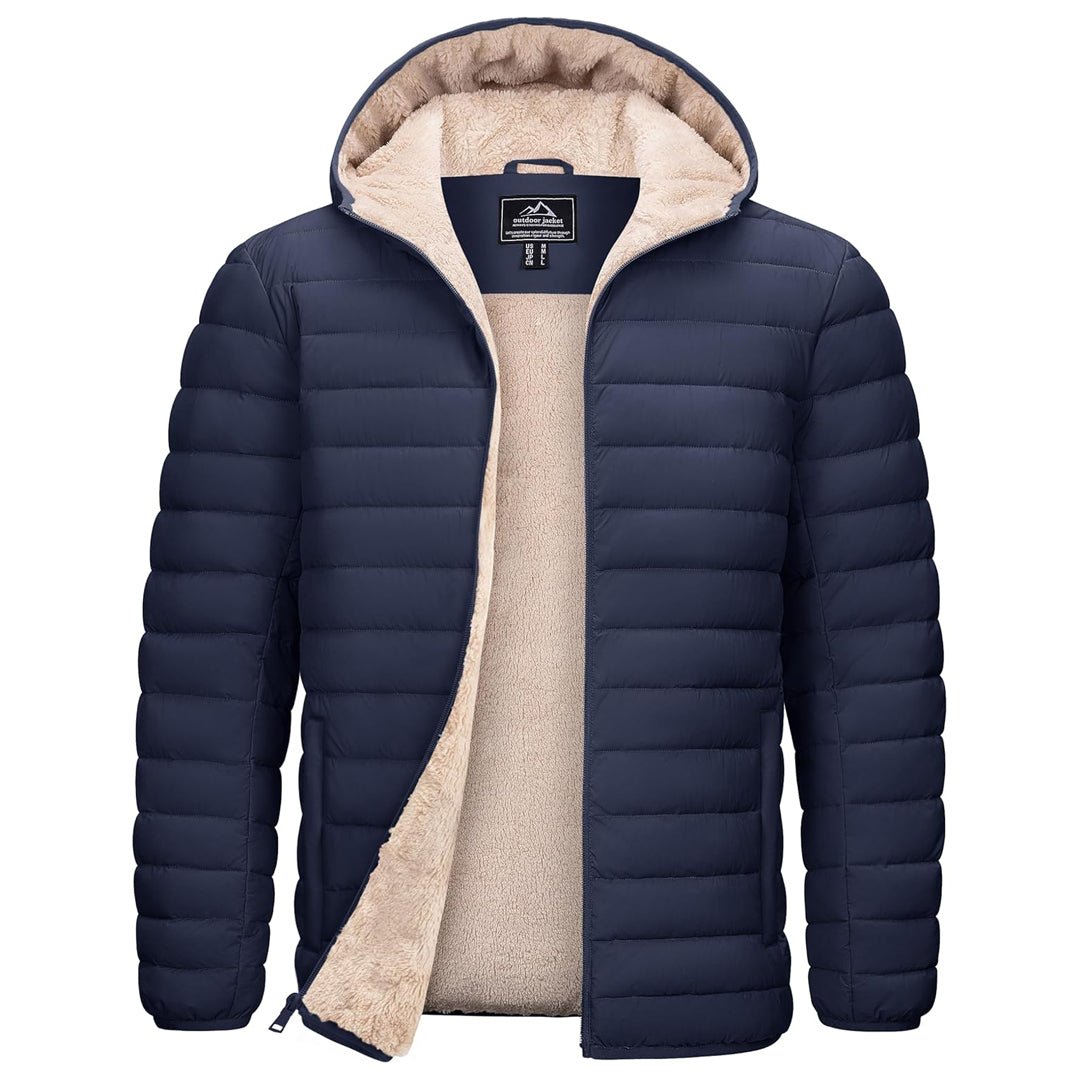Men's Insulated Puffer Jacket Hooded Warm Winter Coat