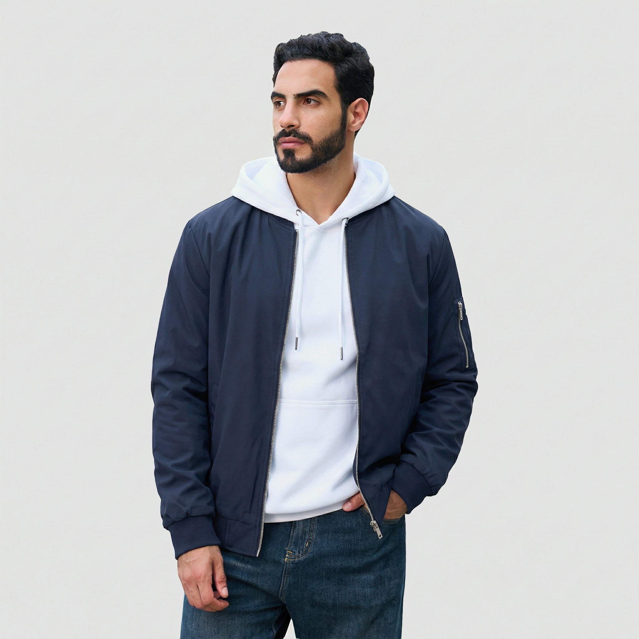 Men's Lightweight Bomber Jacket Casual Windbreaker
