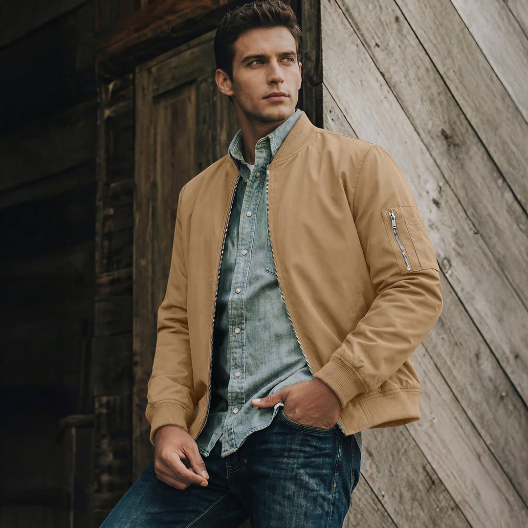 Men's Lightweight Bomber Jacket Casual Windbreaker